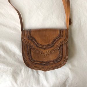 Leather crossbody handbag